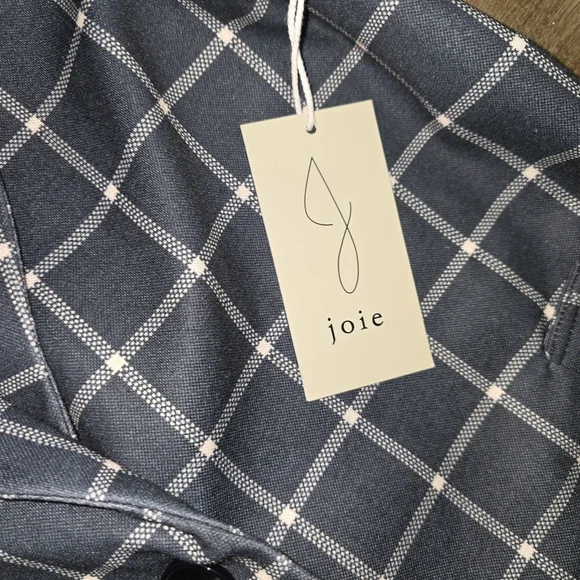 Joie Black and White Grid Trench Coat - Picture 9 of 16